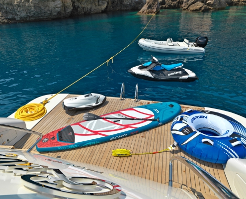 M/Y Ruby afterdeck and water toys